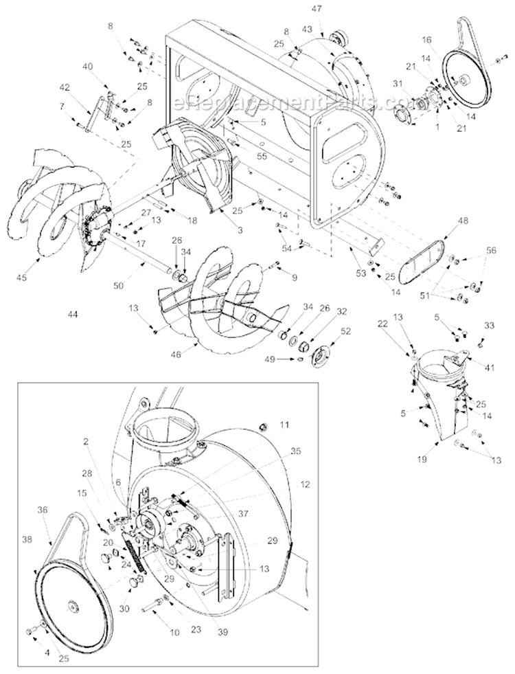 Page C Diagram and Parts List for 31AE993I401 2002 Yard Man Snow Blower